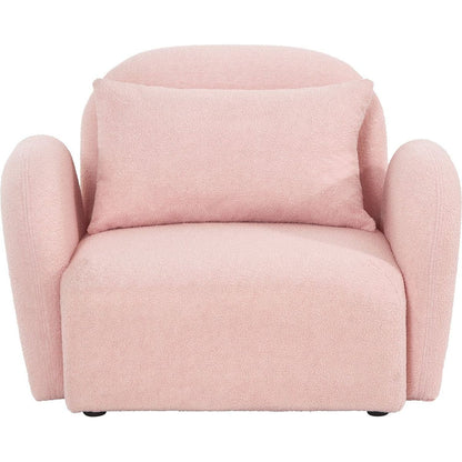 Living Room Furniture Lazy Sofa Chair Teddy Fabric Pink