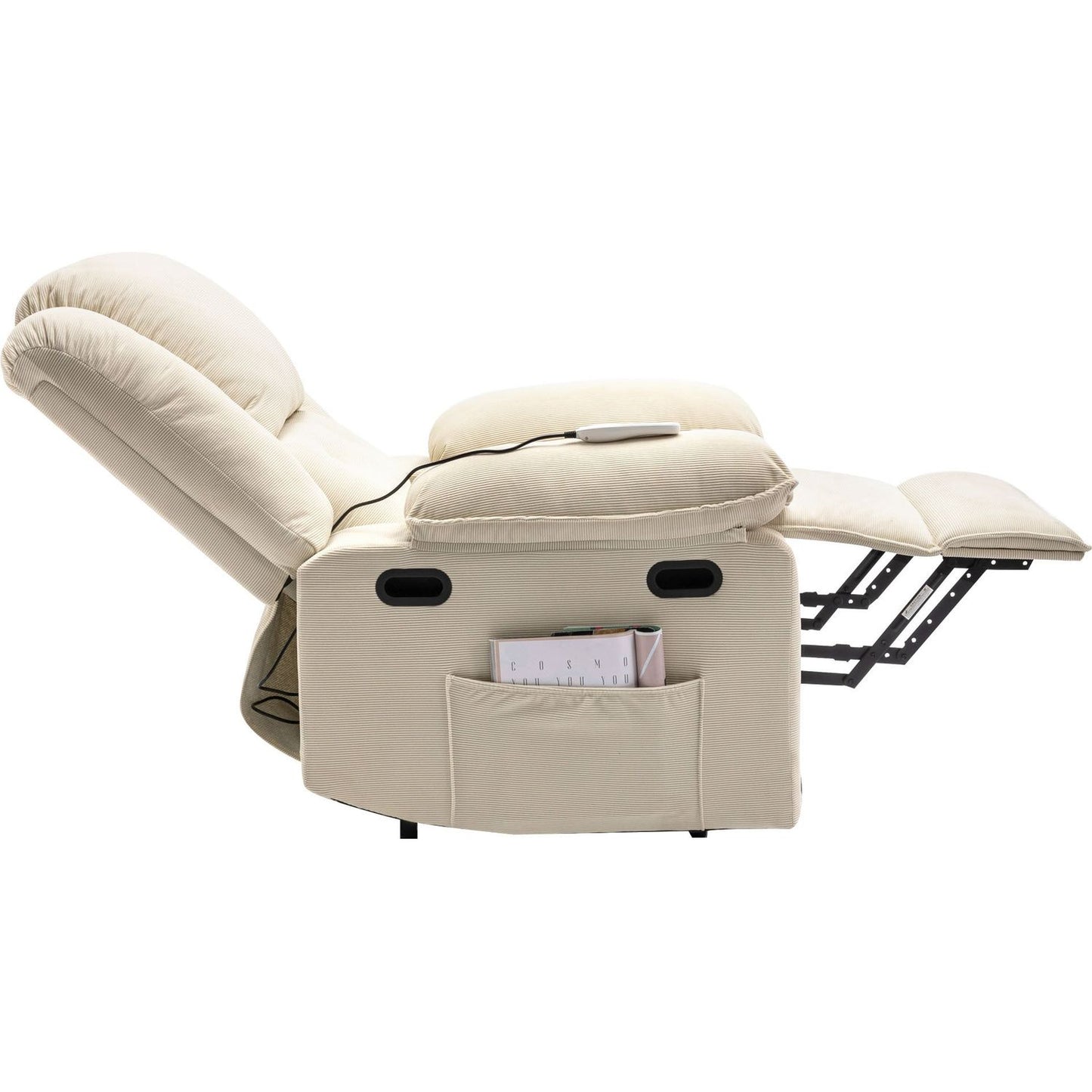 Massage Recliner,Power Lift Chair for Elderly with Adjustable Massage and Heating Function,Recliner Chair with Infinite Position and Side Pocket for Living Room, Beige