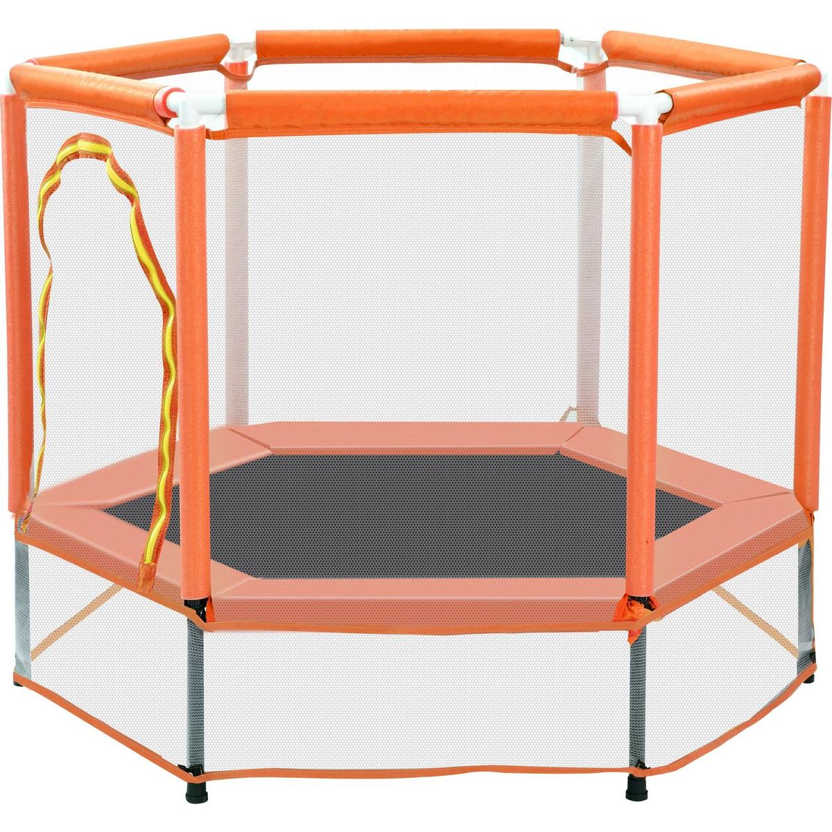 55" Toddlers Trampoline with Safety Enclosure Net and Balls, Indoor Outdoor Mini Trampoline for Kids