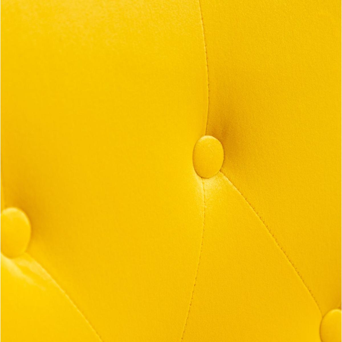 Doarnin Contemporary Silky Velvet Tufted Button Back Accent Chair, Yellow