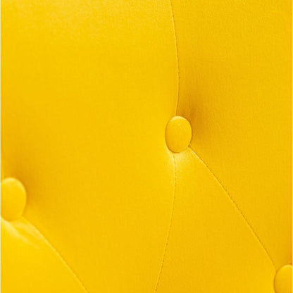 Doarnin Contemporary Silky Velvet Tufted Button Back Accent Chair, Yellow