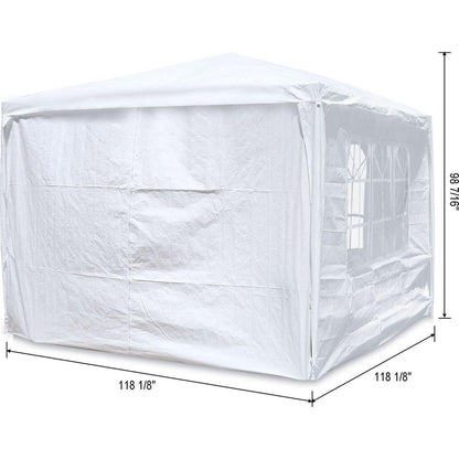 10'x10' Party Tent Outdoor Heavy Duty Gazebo Wedding Canopy + 4 Removable Walls