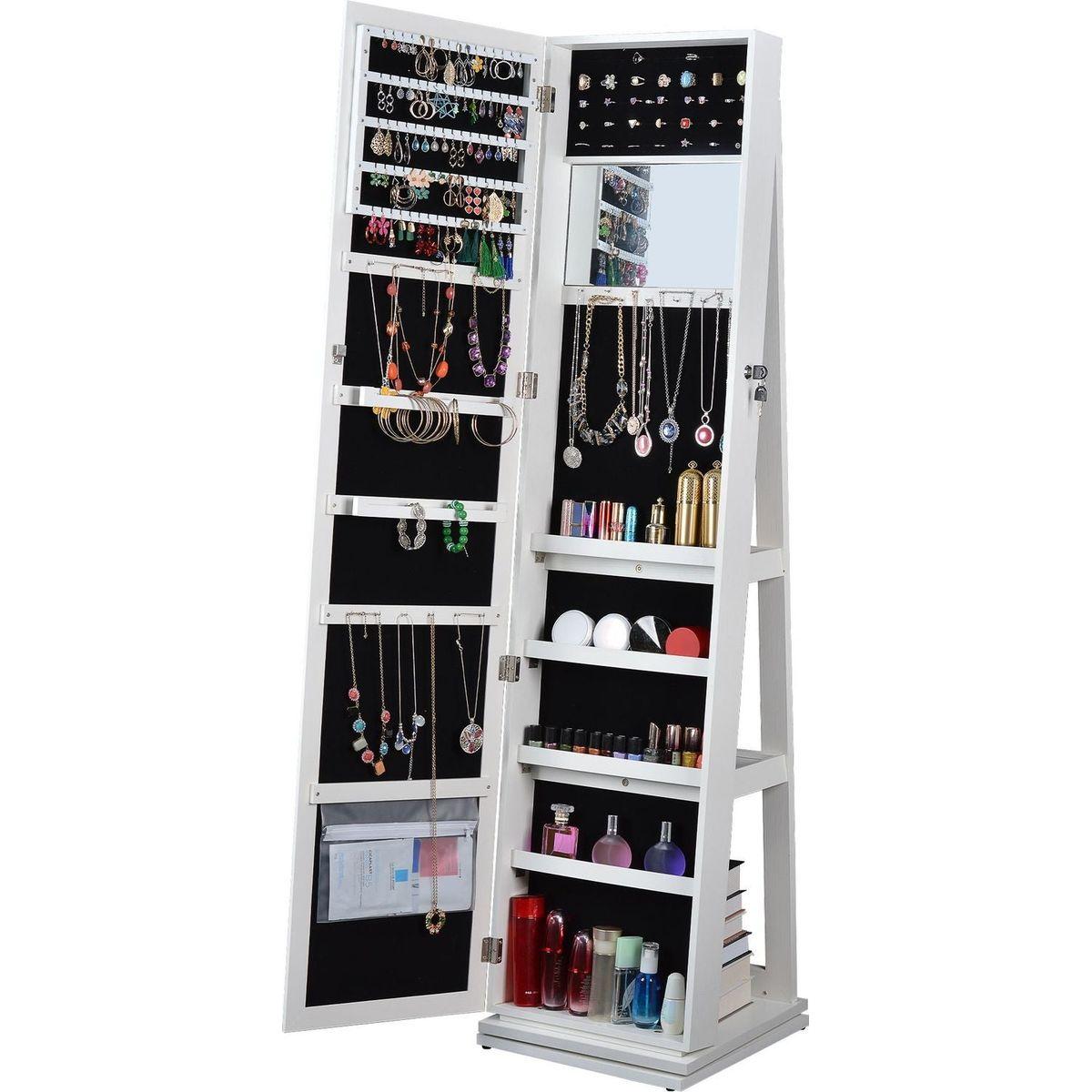 Full Length Mirror 360 Swivel Jewelry Cabinet