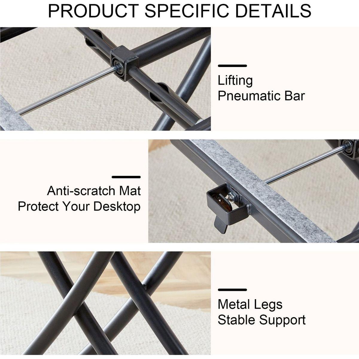 Modern minimalist multifunctional lifting table, with a 0.8-inch wood grain process sticker desktop and black metal legs, can be used as a dressing table, coffee table, dining table, and office table