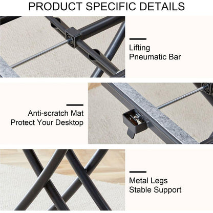 Modern minimalist multifunctional lifting table, with a 0.8-inch wood grain process sticker desktop and black metal legs, can be used as a dressing table, coffee table, dining table, and office table