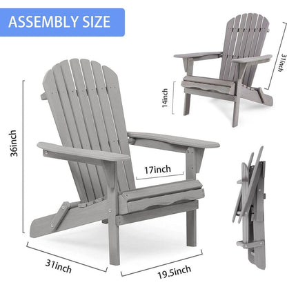 Wood Lounge Patio Chair for Garden Outdoor Wooden Folding Adirondack Chair Set of 2 Solid Cedar Wood Lounge Patio Chair for Garden, Lawn, Backyard