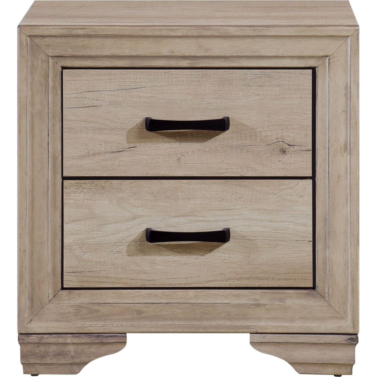 Contemporary Bedroom Furniture 1pc Nightstand of Drawers Natural Finish Melamine Laminate Bed Side Table