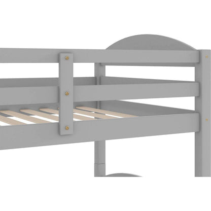 Twin L-Shaped Bunk bed with Trundle-Gray{O