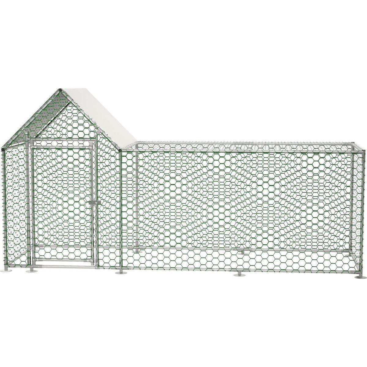 10x3FT Metal Chicken Coop Run Backyard Hen House Poultry Habitat Cage w/Cover