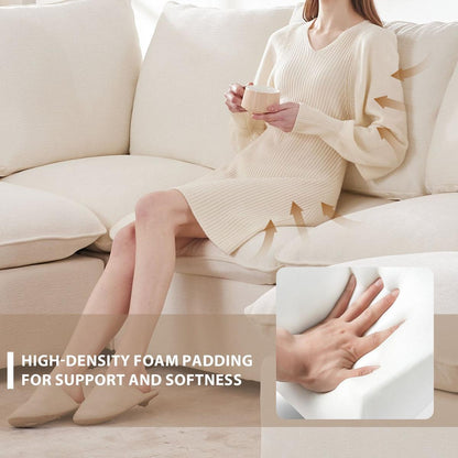 110x84" Modern U Shape Modular Sofa, 7 Seat Chenille Sectional Couch Set with 2 Pillows Included, Freely Combinable Indoor Funiture for Living Room, Apartment, Office, 2 Colors