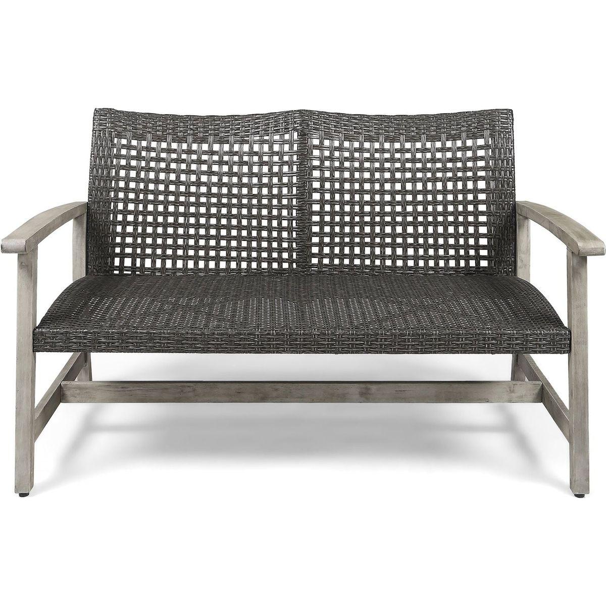 HAMPTON WOOD + WICKER LOVESEAT