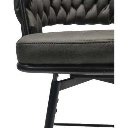 Technical Leather Woven Bar Stool Set of 2,Black legs Barstools No Adjustable Kitchen Island Chairs,360 Swivel Bar Stools Upholstered Counter Stool Arm Chairs with Back Footrest, (Tan)