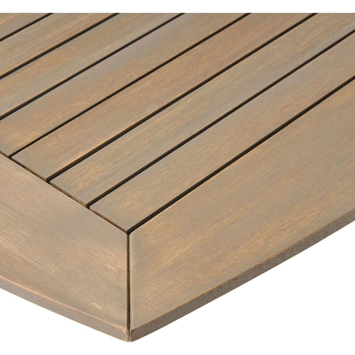 Outdoor Acacia Wood Expandable Dining Table, Gray