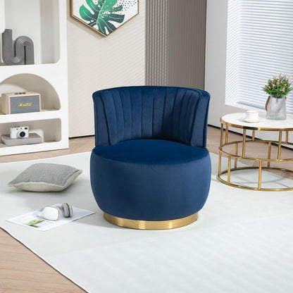 360 Degree Swivel Cuddle Barrel Accent Sofa Chairs, Round Armchairs with Wide Upholstered, Fluffy Velvet Fabric Chair for Living Room, Bedroom, Office, Waiting Rooms