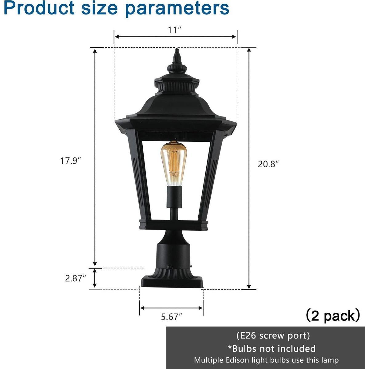 Outdoor Glass Column Headlights(2pack)
