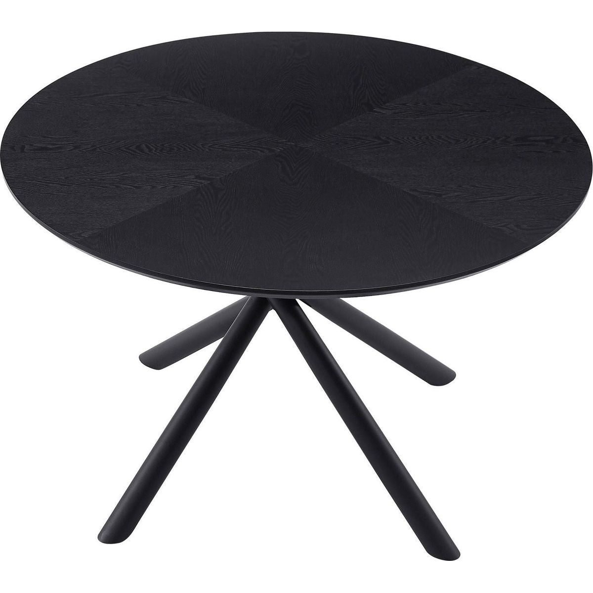 47.25" Round MDF Coffee Table End Table Short Leisure Tea Table Cross Legs Metal Base,BLACK