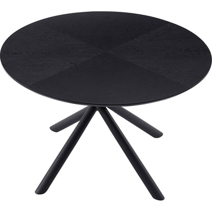 47.25" Round MDF Coffee Table End Table Short Leisure Tea Table Cross Legs Metal Base,BLACK
