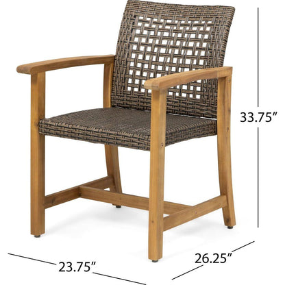 HAMPTON WOOD AND WICKER DINING CHAIR(SET OF 2 )