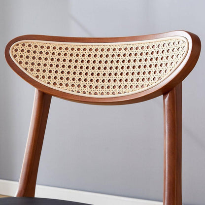 The stylish and durable solid wood dining chair, small curved back, PU cushion, and beautiful shape match perfectly with any room and everyday use