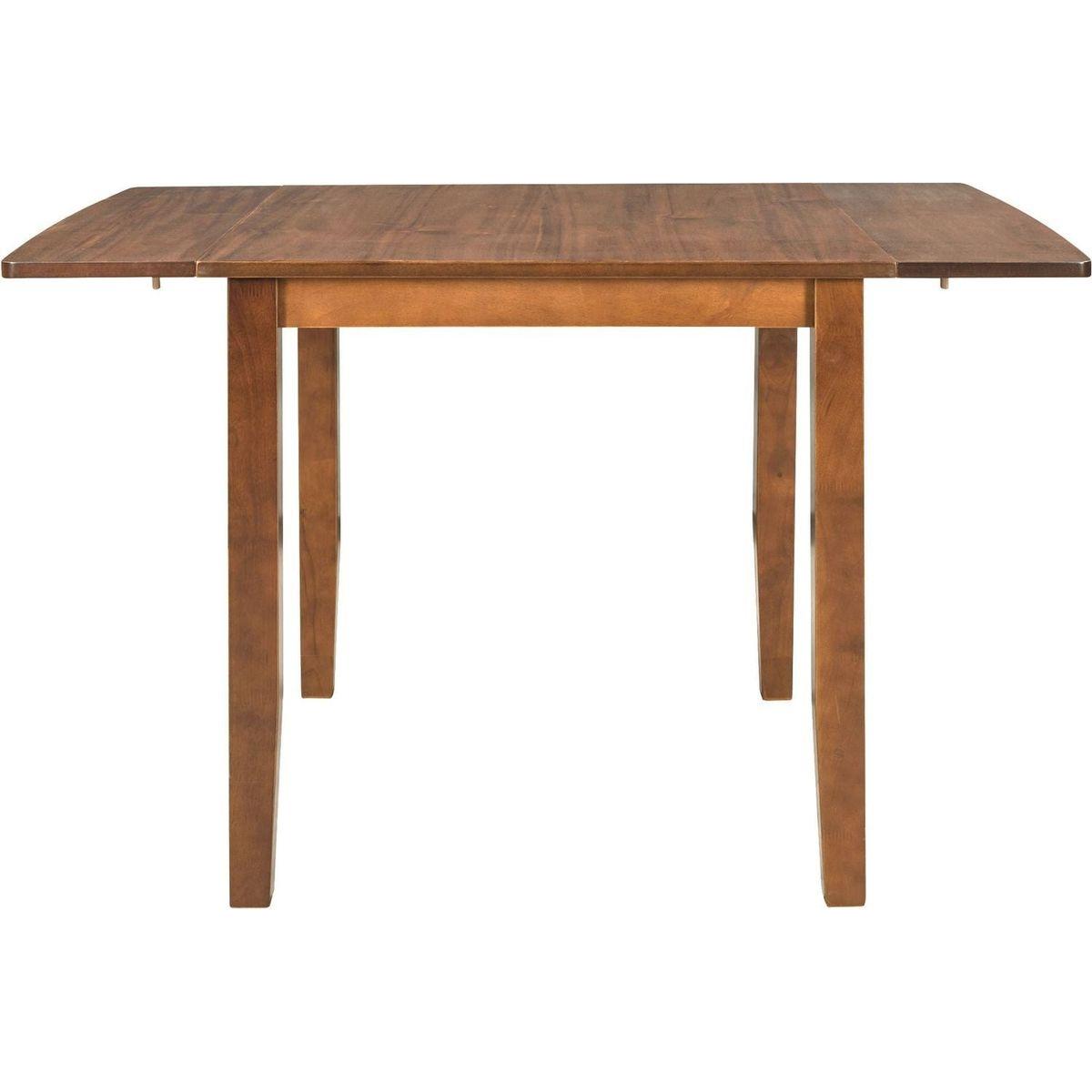 3-Piece Wood Drop Leaf Breakfast Nook Dining Table Set with 2 X-back Chairs for Small Places, Brown