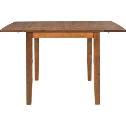 3-Piece Wood Drop Leaf Breakfast Nook Dining Table Set with 2 X-back Chairs for Small Places, Brown