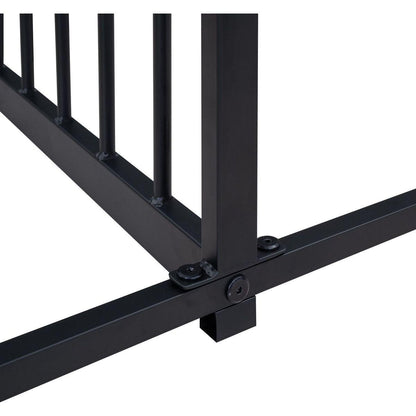 Metal Twin Size House Platform Beds, Two Shared Beds, Black