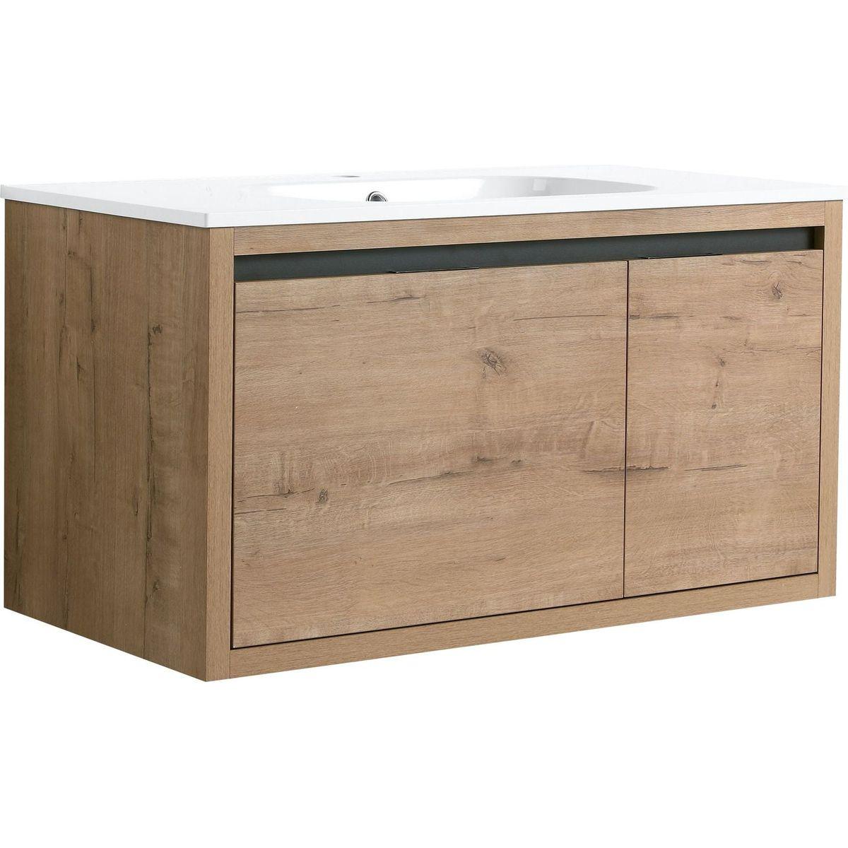 36 Inch Wall Mounted Bathroom Vanity With Gel Sink