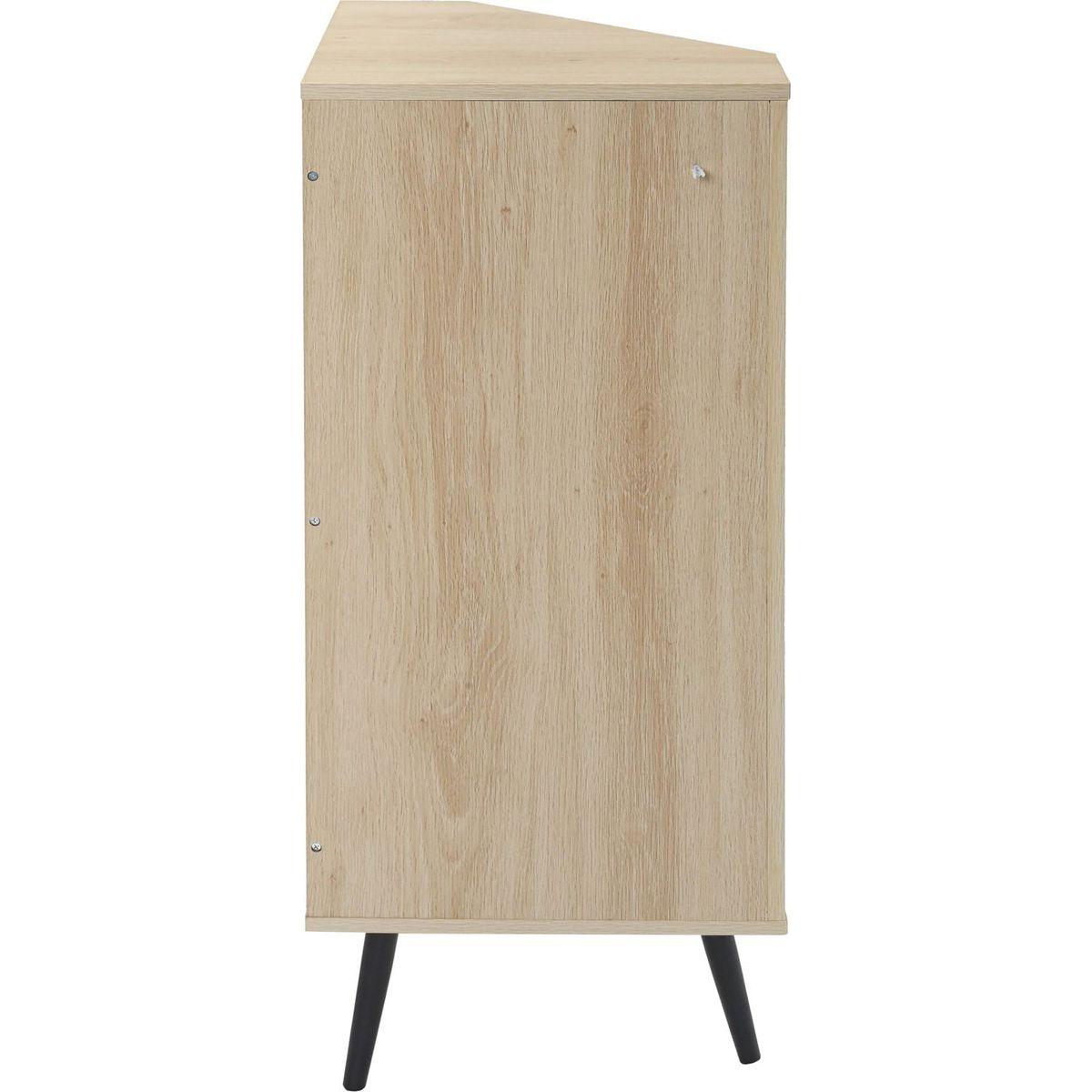 Corner cabinet, Rattan door,Freestanding Corner Tables For Small Spaces, Corner Shelf Stand For Living Room, Kitchen, Bathroom, Bedroom