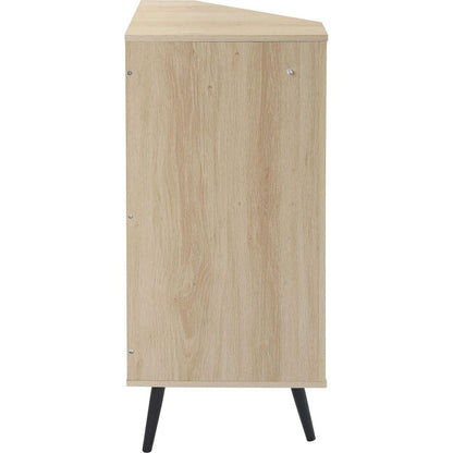 Corner cabinet, Rattan door,Freestanding Corner Tables For Small Spaces, Corner Shelf Stand For Living Room, Kitchen, Bathroom, Bedroom