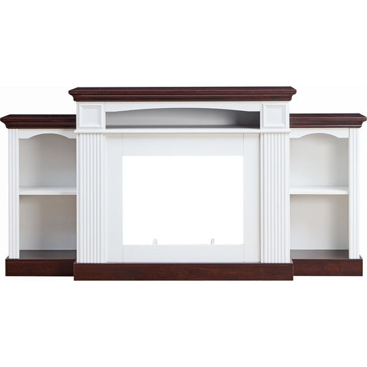 Farmhouse Style Fireplace TV Stand for 70-inch TV Electric Fireplace TV Stand for Living Room or Bedroom Storage