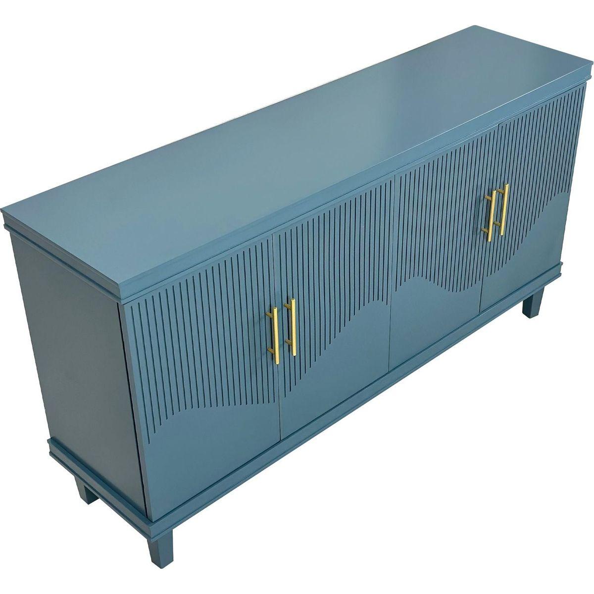 59.84"Large Size 4-Door Cabinet, Same as Living Room, Kitchen, Bedroom, Hallway (blue)