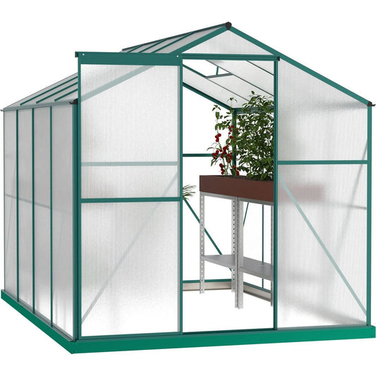 Polycarbonate Greenhouse,6'x 8' Heavy Duty Walk-in Plant Garden Greenhouse for Backyard/Outdoor