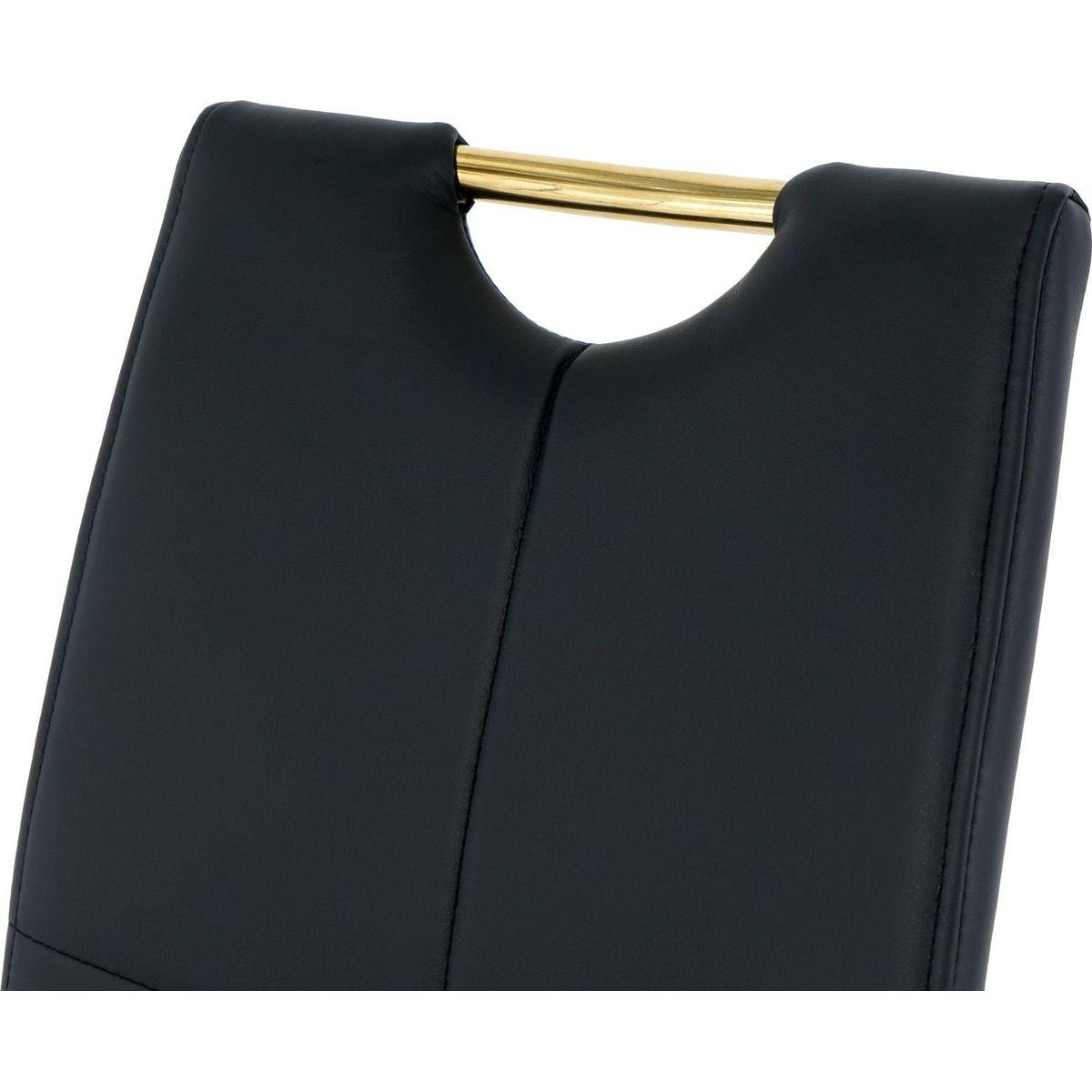 Modern Dining Chairs with Faux Leather Padded Seat Dining Living Room Chairs Upholstered Chair with gold Metal Legs Design for Kitchen, Living, Bedroom, Dining Room Side Chairs Set of 2