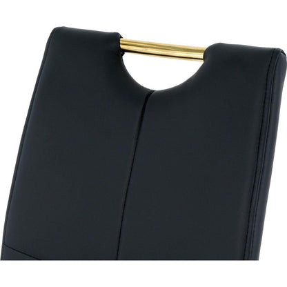 Modern Dining Chairs with Faux Leather Padded Seat Dining Living Room Chairs Upholstered Chair with gold Metal Legs Design for Kitchen, Living, Bedroom, Dining Room Side Chairs Set of 2