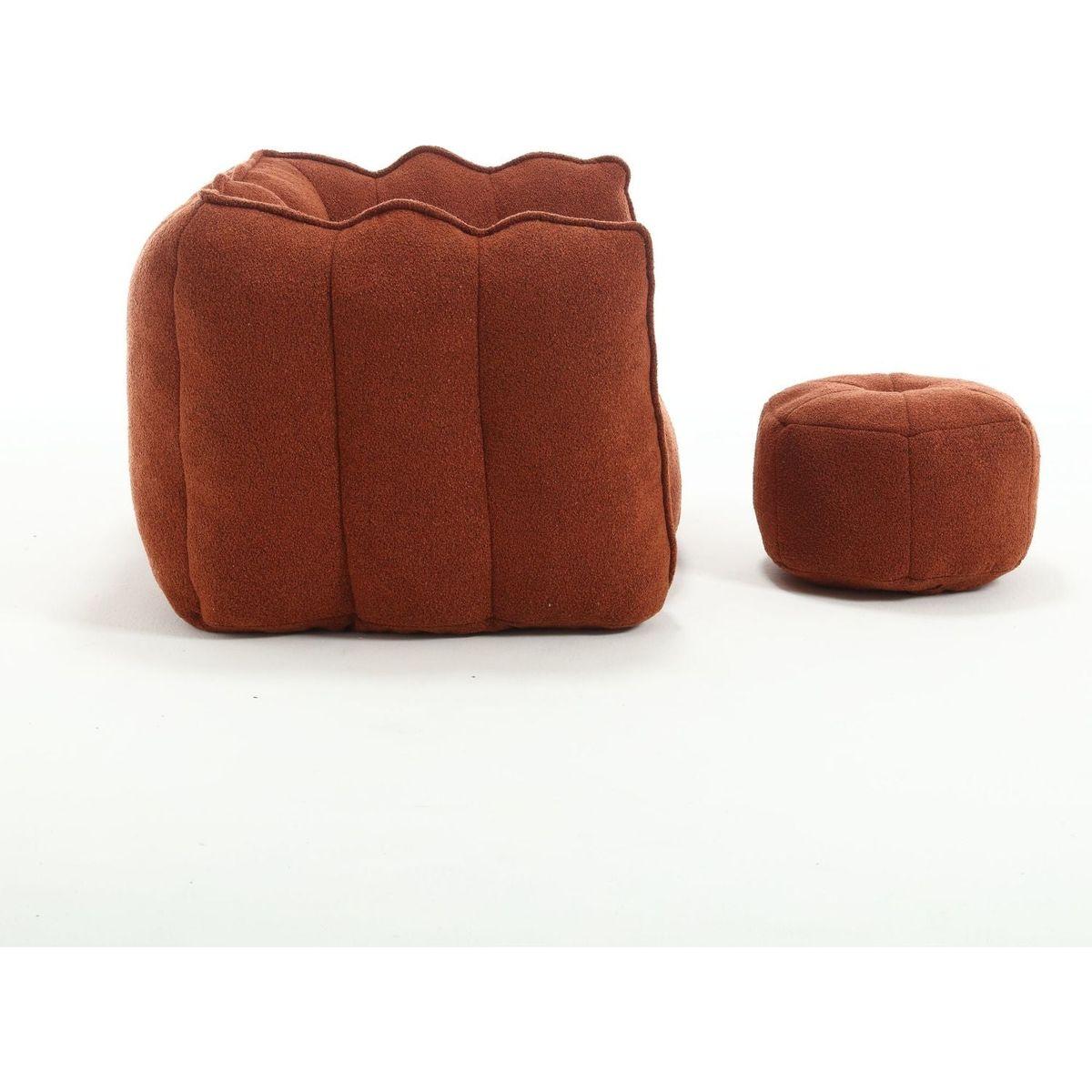 Soft Bean Bag Chair with High Resilient Foam(Chips)for living room and bedroom,Comfortable Square Lazy Sofa with Footstool, Cover for Adults to Gaming, Reading, and Watching TV