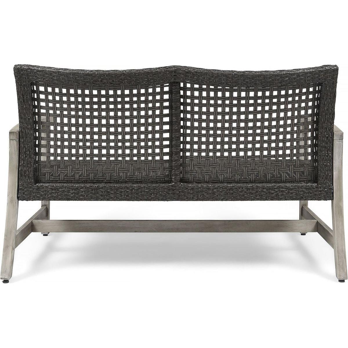 HAMPTON WOOD + WICKER LOVESEAT