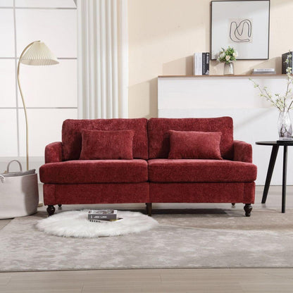 Modern chenille Fabric Loveseat, 2-Seat Upholstered Loveseat Sofa Modern Couch