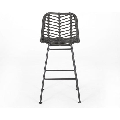 Sawtelle Outdoor Wicker Barstools (Set of 2)