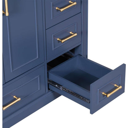 [Cabinet Only] 36" Blue Traditional Bathroom Vanity(Sink not included)