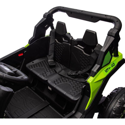 24V Two-Seater Kids Ride On UTV W/Parents Remote Control,Four-Wheel Suspension,Slow Start,Large wheel design,Anti-collision bar,Storage space,Music,USB,Bluetooth,Volume control,LED lights for Kids 3+.