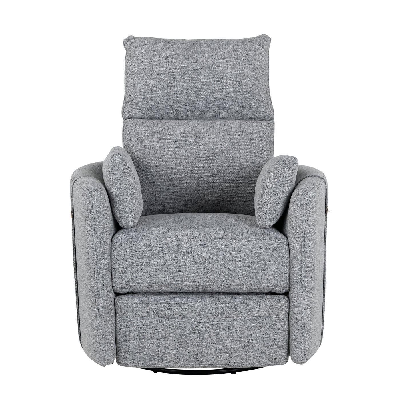 360 Degree Swivel Recliner Theater Recliner Manual Rocker Recliner Chair with Two Removable Pillows for Living Room, Dark Grey