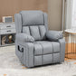 Electric Power Lift Recliner Chair, PU Leather Reclining Chair with Vibration Massage, Heated, Remote Control, Side Pockets, for Elderly, Gray