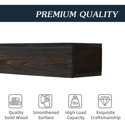 72" Rustic Wood Fireplace Mantel,Wall-Mounted & Floating Shelf for Home Decor