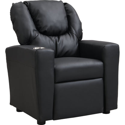 Kids Recliner Chair Black PVC