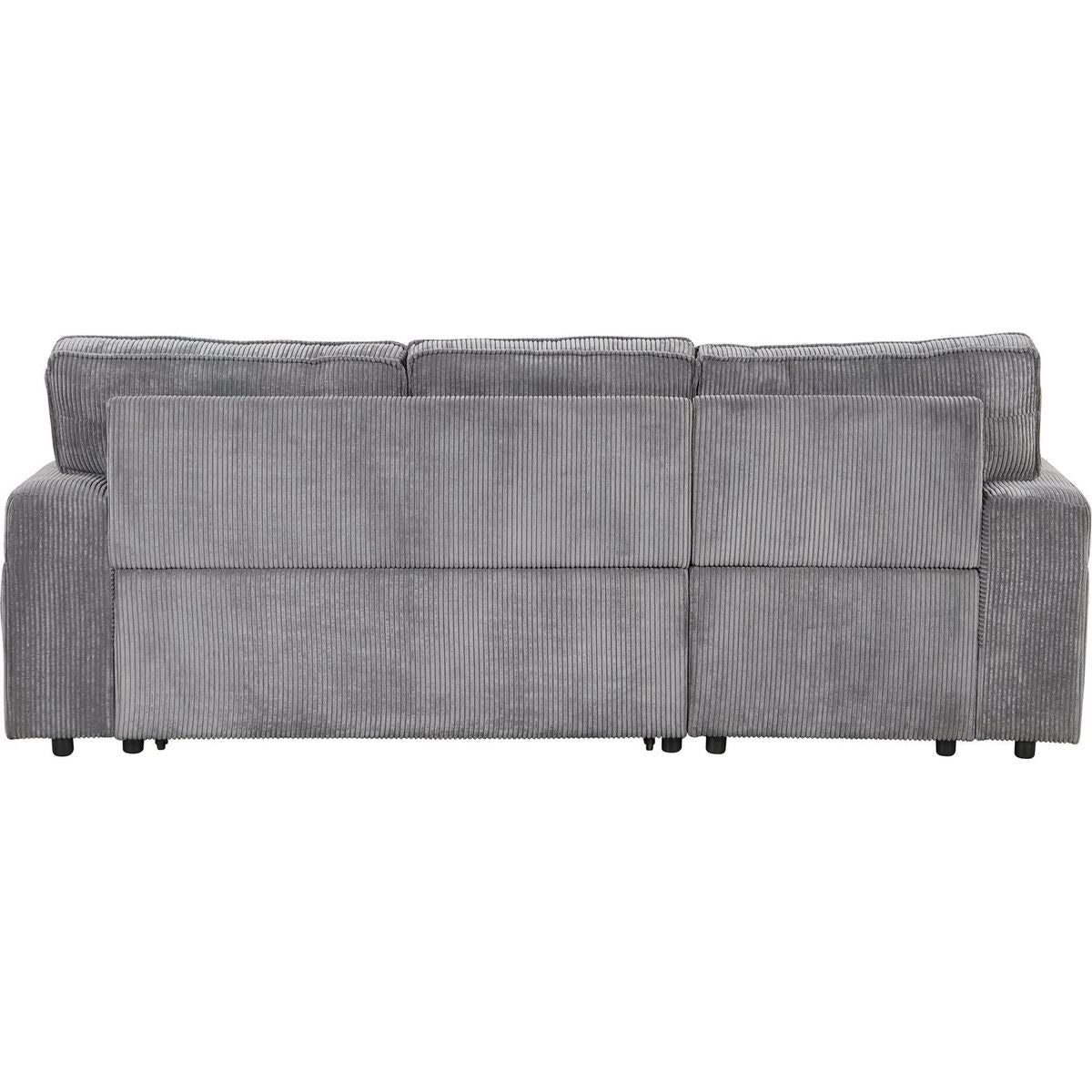 Upholstery Sleeper Sectional Sofa with Storage Bags and 2 cup holders on Arms