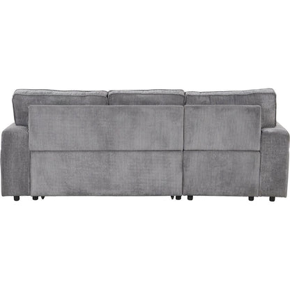 Upholstery Sleeper Sectional Sofa with Storage Bags and 2 cup holders on Arms