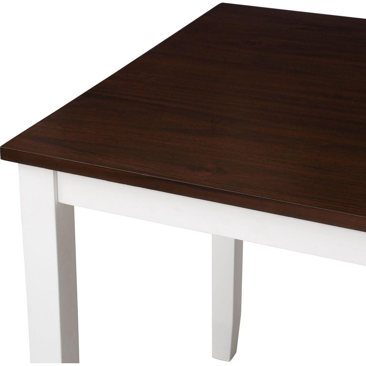 5-Piece Dining Table Set Home Kitchen Table and Chairs Wood Dining Set, White+Cherry