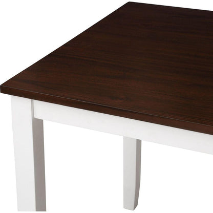 5-Piece Dining Table Set Home Kitchen Table and Chairs Wood Dining Set, White+Cherry