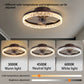 Low Profile Ceiling Fan with Light and Remote Control, Dimmable LED Ceiling Fan, 6 Speeds, Timing Reversible Blades, Brown, 20"