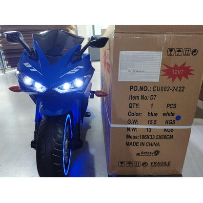 Tamco Electric motorcycle/ 12V Kids toys motorcycle/Kids electric car/electric ride on toys for 3 4 5 6 years Boys Girls with Training Wheels/manual throttle/ drive by hand/Lightting wheels